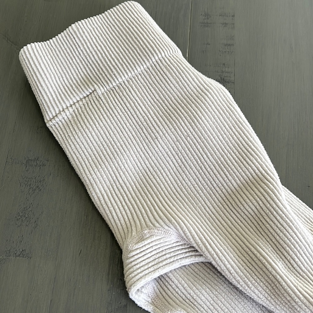 Tan? Ribbed leggings.for casual or dressy attire.